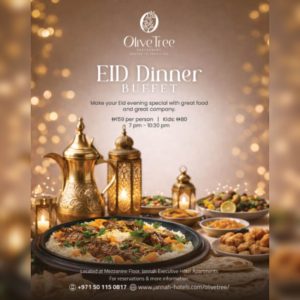 Celebrate Eid With A Dinner Buffet At Olive Tree, Jannah Executive Hotel Apartments